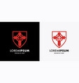 cross shield logo icon vector image