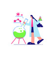 laboratory liquid woman composition vector image vector image