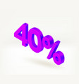 40 percent season discount concept 3d isometric vector image