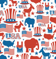 american seamless pattern usa election symbols vector image vector image