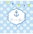 baby boy shower card with cute anchor on seamless vector image