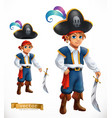boy pirate 3d icon vector image vector image
