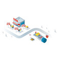 restaurant concept 3d isometric web banner vector image