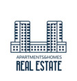real estate agency logo in line art vector image