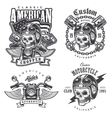 set of vintage motorcycle t-shirt prints vector image vector image