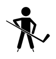silhouette character hockey player skating vector image