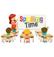 Font design for word spelling time with kids on Vector Image