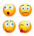 smiley with blue eyesemoticon set yellow face vector image
