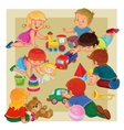 little boys and girls sitting on the floor playing vector image vector image