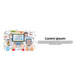 tablet laptop and smart phone finance chart vector image