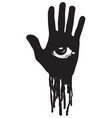 human hand with masonic all seeing eye symbol vector image vector image