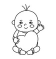 cute little baby boy with heart love vector image