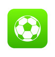 football soccer ball icon digital green vector image