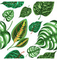 realistic floral exotic seamless pattern vector image vector image