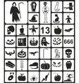 black halloween icons vector image