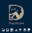 d letter based symbol daydream concept vector image vector image