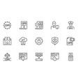gdpr line icons set vector image vector image