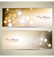 set of elegant christmas banners with stars vector image