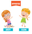dirty and clean vector image