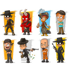 Set Cartoon Bad Guys Characters Royalty Free Vector Image Set Cartoon Bad Guys Characters Royalty Free Vector Image