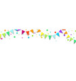white holiday banner with colorful flags vector image