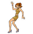 girl in sexy dress woman disco dance isolate vector image