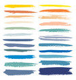 set of brush stroke colorful ink grunge brush vector image vector image