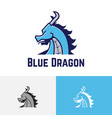 blue dragon head cool esport game logo vector image