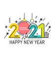 new year emblem 2021 number design vector image vector image