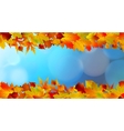 red and yellow leaves against a bright blue sky vector image vector image