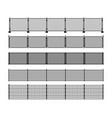 set of different modular metal fence silhouettes vector image