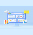 3d seo optimization vector image vector image