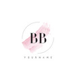 bb b watercolor letter logo design vector image