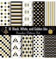 golden black and white geometrical pattern set vector image vector image
