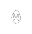 single continuous line drawing gorilla head vector image vector image