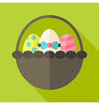 easter basket with three eggs vector image
