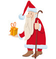 happy santa claus cartoon character giving vector image