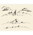 Mountains Contours Engraving Sketch Royalty Free Vector