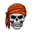 skull in orange bandana vector image