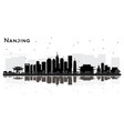 nanjing china city skyline silhouette with black vector image
