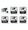 cctv camera video surveillance icons set vector image vector image