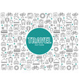 travel line icons pattern vector image vector image