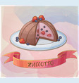 zucotto dessert with berries icon cartoon vector image vector image