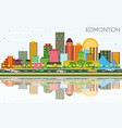 edmonton skyline with color buildings blue sky vector image