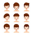 Man Faces With Different Hairstyles Set Royalty Free Vector