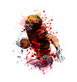 colored sketch american football player vector image
