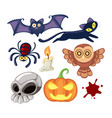 cute halloween cartoon set vector image