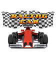 racing car logo with on white vector image