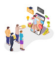 social network sales courses isometric vector image