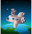 a robot above the spaceship vector image